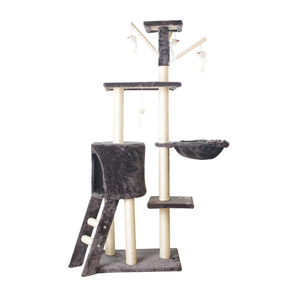 Floofi 138cm 5 Layer Plush Cat Condo Cat Tree Dark Grey FI-CT-159-MM