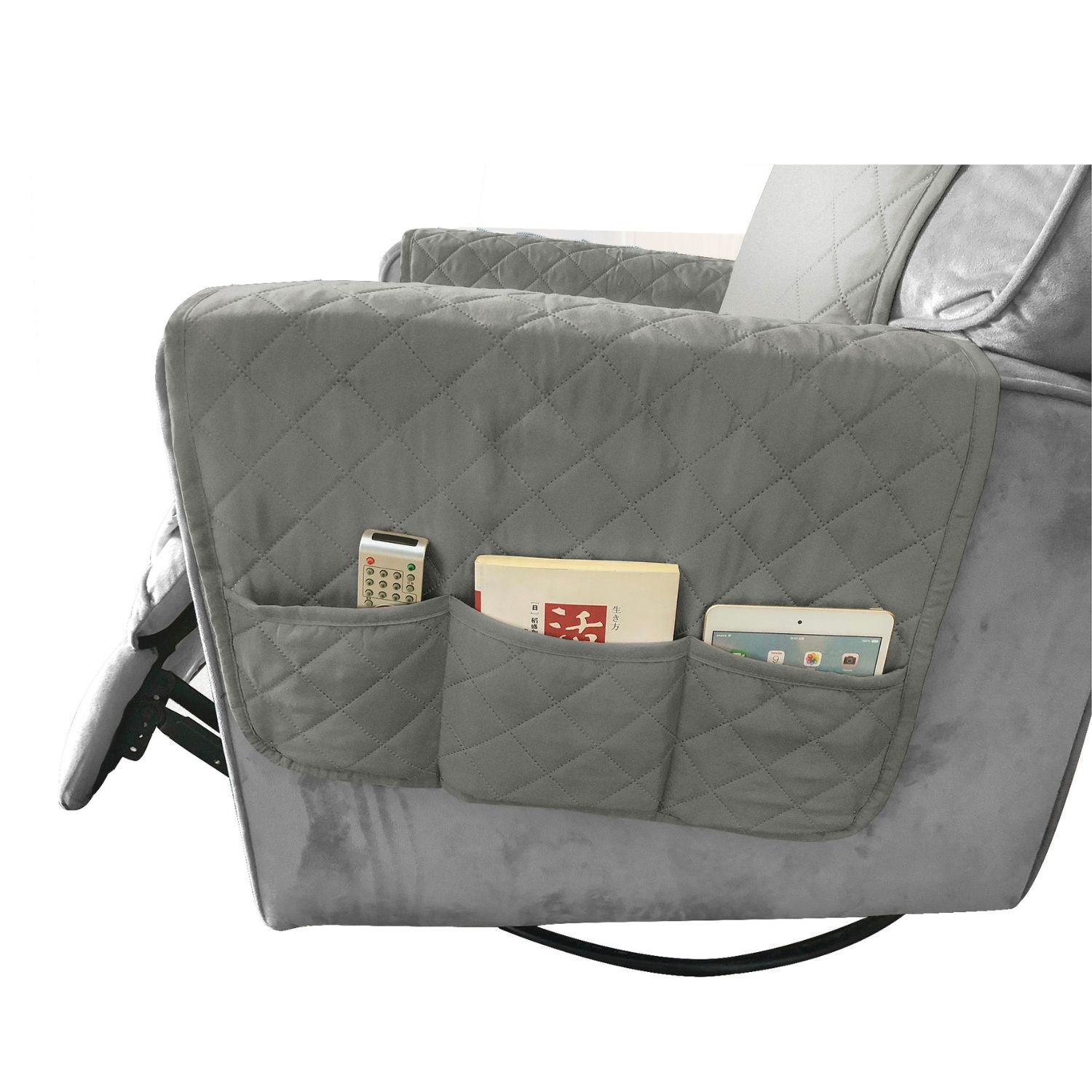 FLOOFI Pet Sofa Cover Recliner Chair L Size with Pocket (Light Grey) FI-PSC-118-BY