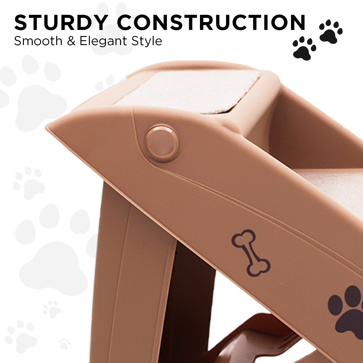 Furtastic 50cm Foldable Step Ladder Stairs - Brown Petsby | Pet Essentials