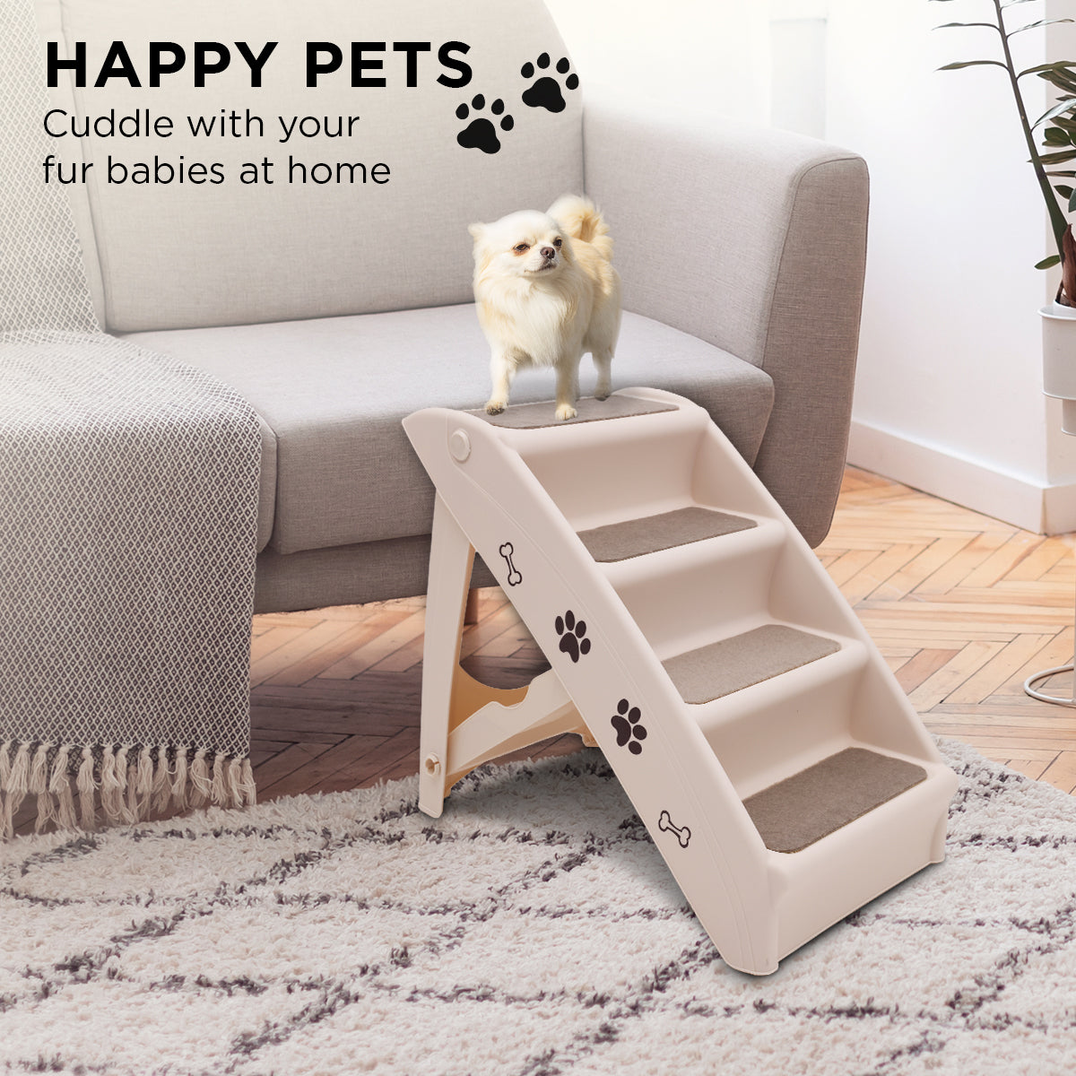 Furtastic 50cm Foldable Step Ladder Stairs Petsby | Pet Essentials