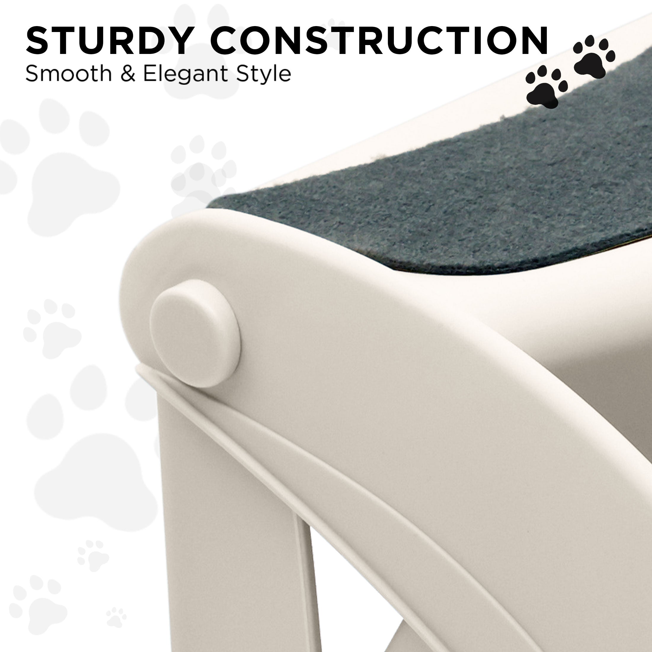 Furtastic 38cm Foldable Pet Stairs Ramp - White Petsby | Pet Essentials