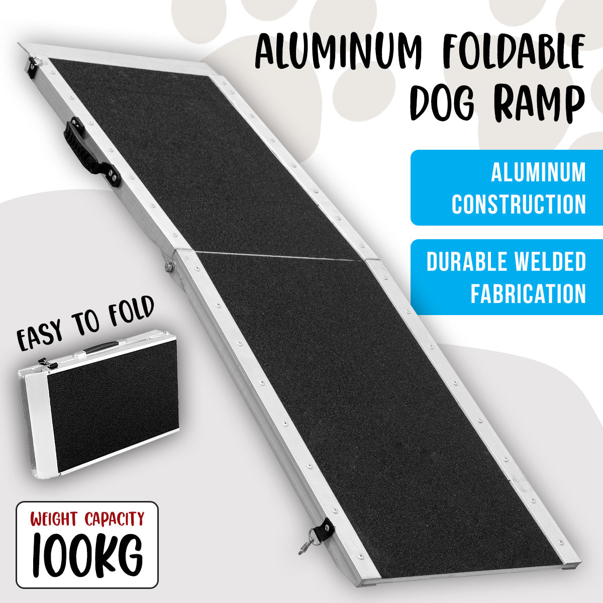 Klika Foldable Aluminium Dog Ramp - 122 x 38 cm Petsby | Pet Essentials