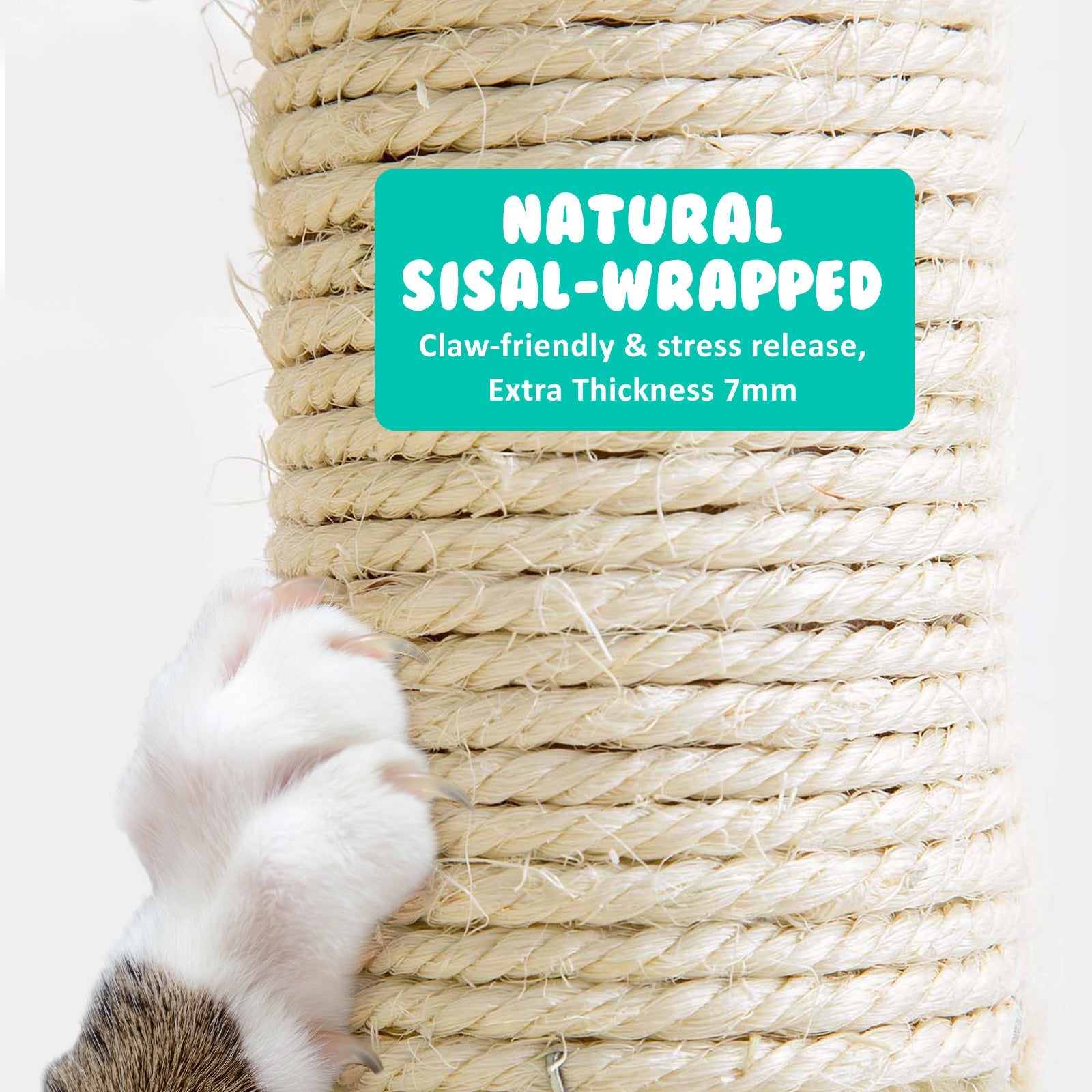 Paw Mate 143cm Grey Cat Tree CATOPIA Sisal Scratching Post Scratcher Pole Condo House Tower