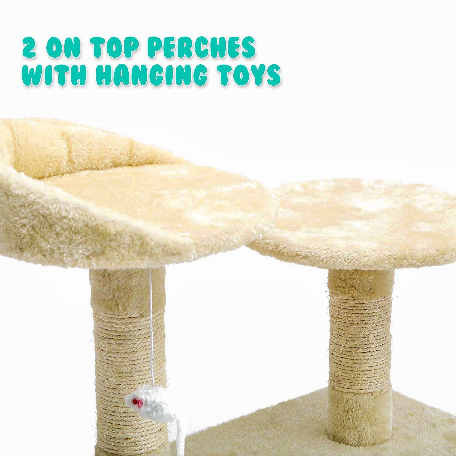 Paw Mate 130cm Beige Cat Tree Soho Multi Level Scratcher