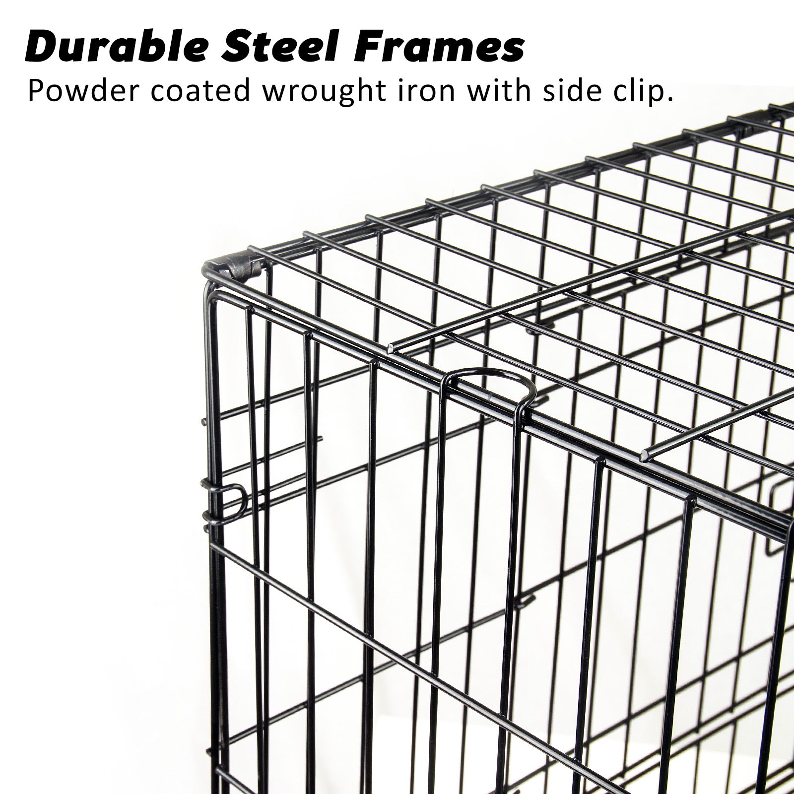 Paw Mate Wire Dog Cage Foldable Crate Kennel 48in with Tray + Cushion Mat Combo