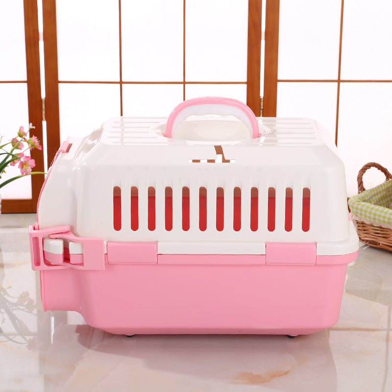 YES4PETS Small Dog Cat Crate Pet Carrier Rabbit Guinea Pig Cage With Tray-Pink