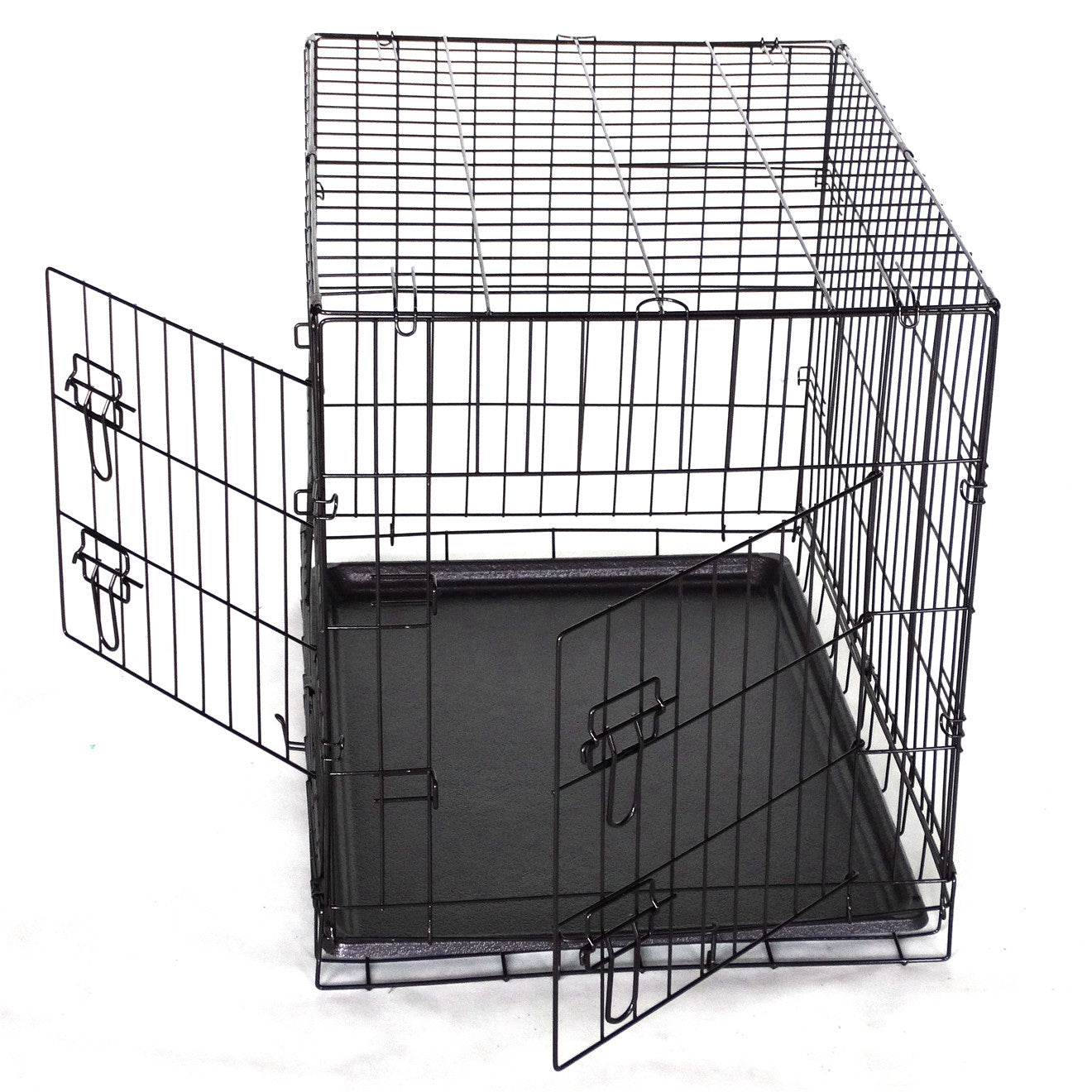 YES4PETS 48' Collapsible Metal Dog Puppy Crate Cat Rabbit Cage With Cover Blue