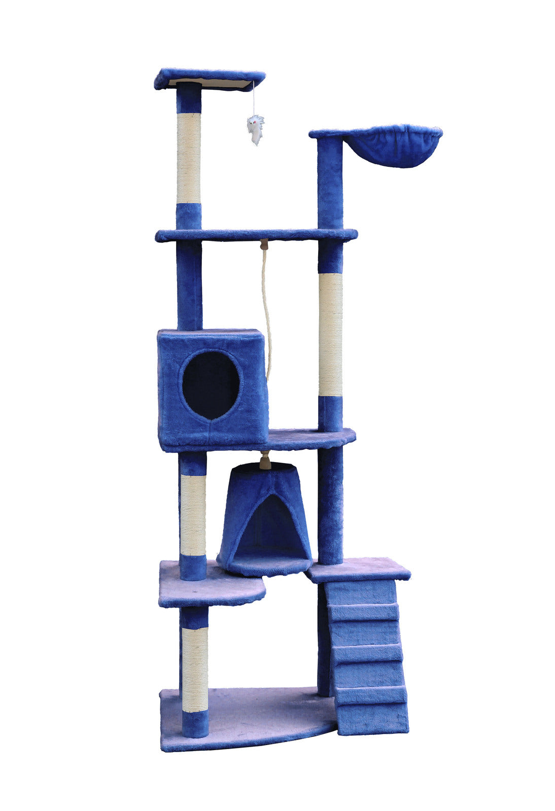 YES4PETS 193cm Cat Scratching Tree Post Sisal Pole Scratching Post Scratcher Tower Condo Blue