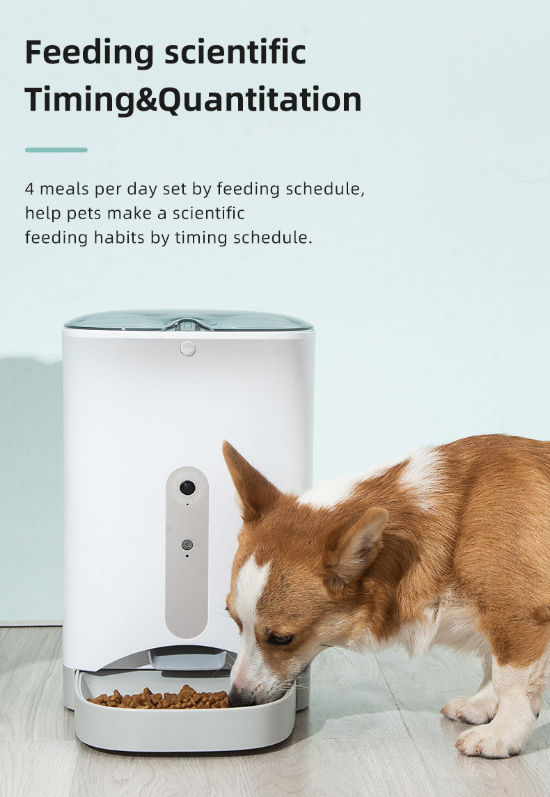 YES4PETS Smart Automatic Pet Dog Cat Rabbit Feeder Smartphone Camera APP for iPhone Android