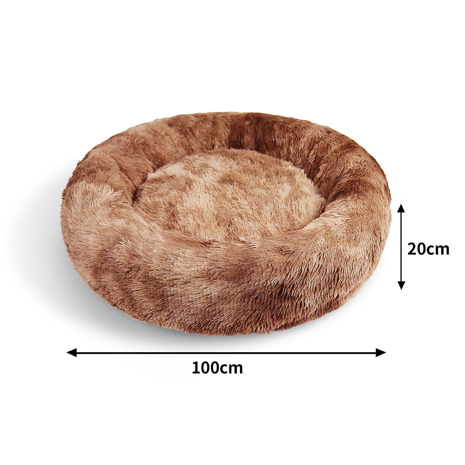 Pawfriends Dog Cat Pet Calming Bed Washable ZIPPER Cover Warm Soft Plush Round Sleeping 100