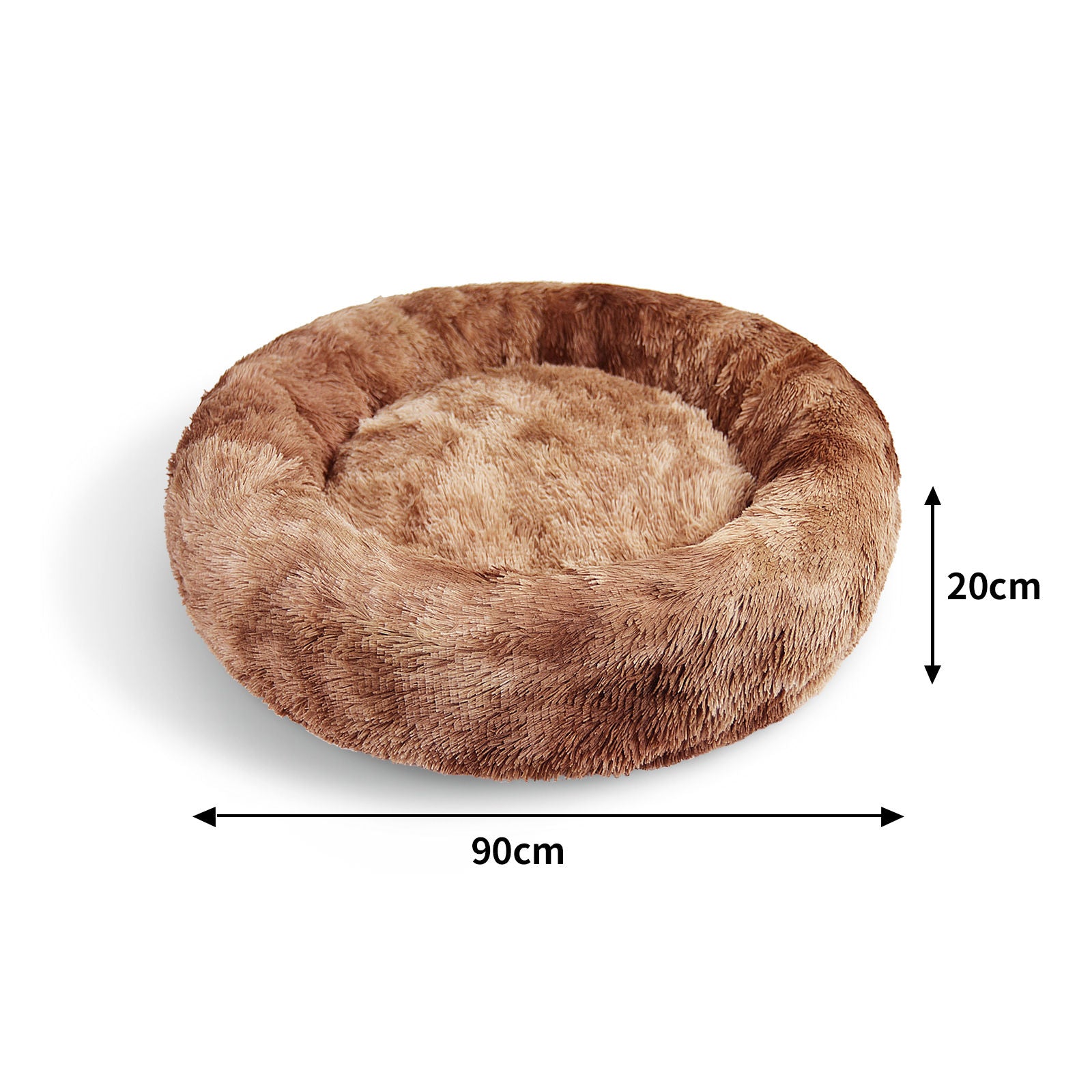 Pawfriends Dog Cat Pet Calming Bed Warm Soft Plush Round Nest Comfy Sleeping Kennel Cave AU