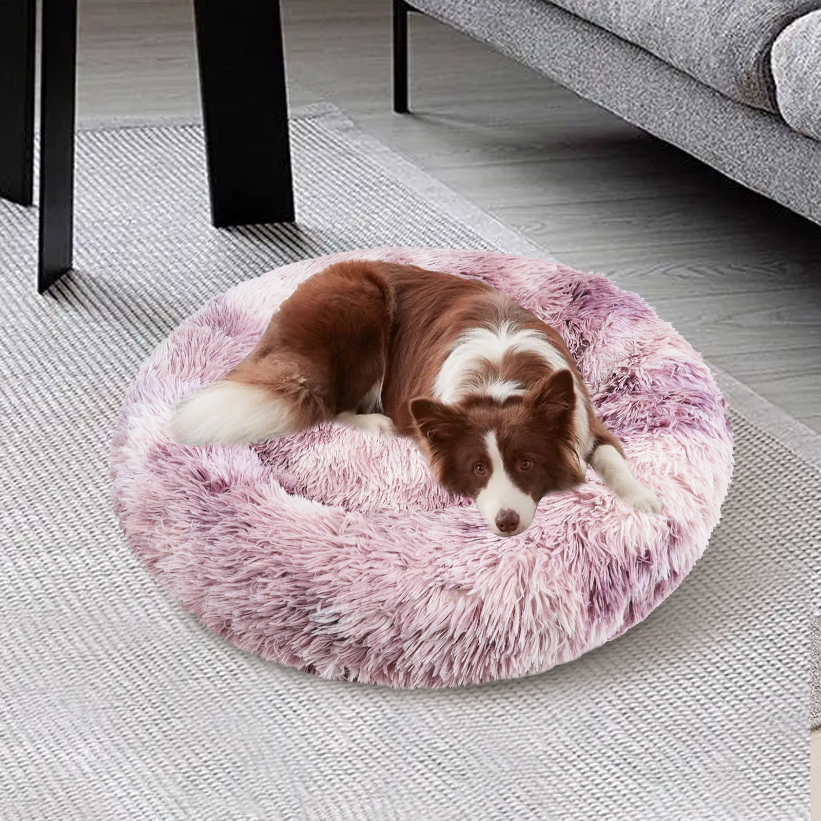 Pawfriends Cat Dog Pet Round Calming Bed Warm Soft Plush