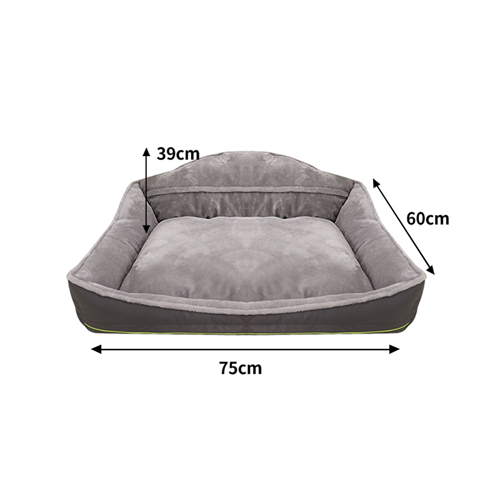 Sofa-Style Dog Bed Waterproof Washable Soft High Back Comfy Sleeping Kennel M