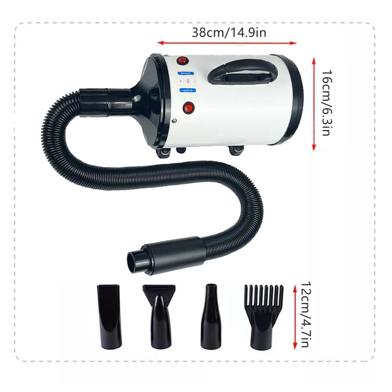 Pawfriends Dog Cat Hair Dryer Grooming Blow Speed 2000W Pet Hairdryer Blower Heater Blaster