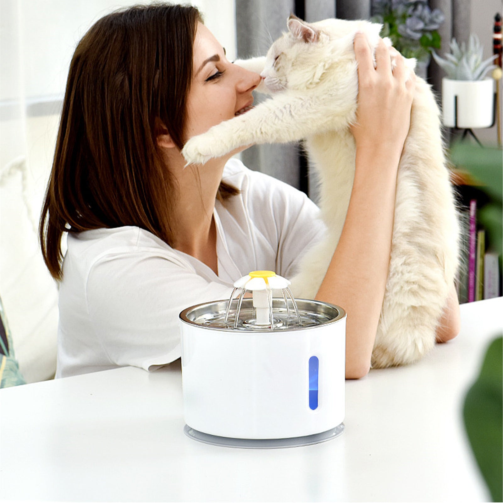 Pawfriends LED Automatic Electric Pet Water feeder Dog Cat Plastics Drinking Dispenser