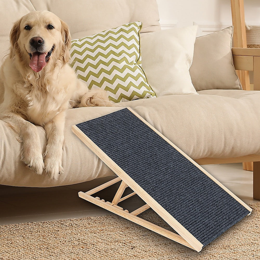 Foldable Dog Pet Ramp Adjustable Height Dogs Stairs for Bed Sofa Car 1 Petsby | Pet Essentials